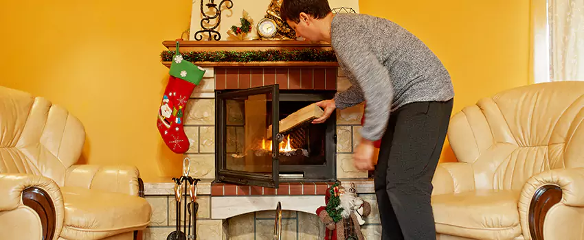Rusted Metal Fireplace Restoration in Great Falls, Virginia
